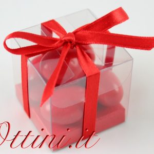 Cubo PVC con base rossa effetto pelle