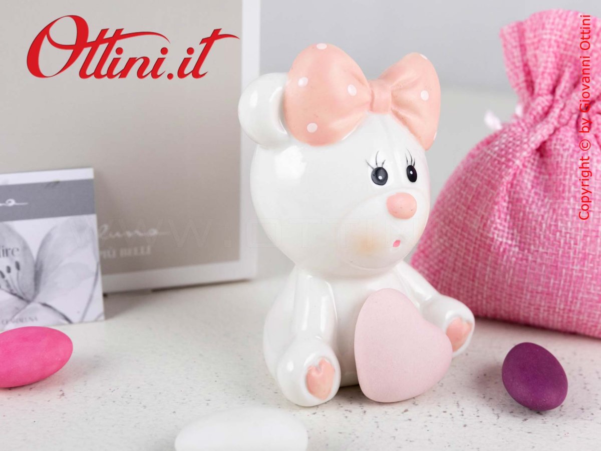Orsetto Baby Rosa in Porcellana – 23923 Claraluna - immagine 5
