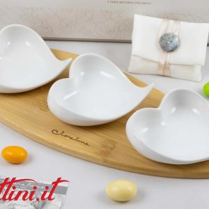 Vassoio Bamboo con tre Ciotole Cuore – 26092 Claraluna