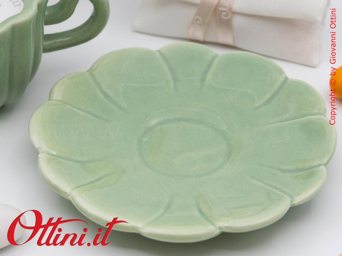 Candela in Tazza con Piattino Verde – 26223 Claraluna - immagine 5
