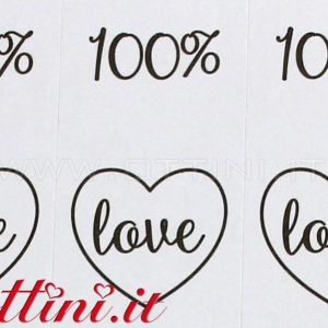 Etichette 100% Love – Foglio da 44 etichette
