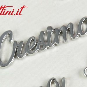 Ciondolo Decoro Scritta Cresima in Zama Argentata