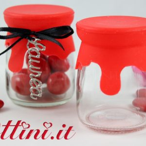 Barattolo Tondo con Cover Rossa in Silicone