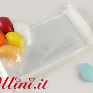 100 Bustine per confetti Crystal con Strip 10×6