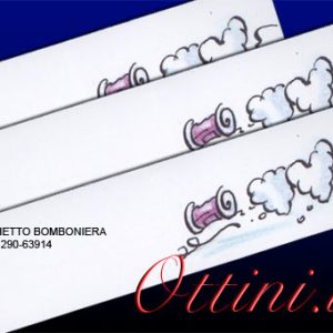 *Biglietto Bomboniera Cuori nuvoletta