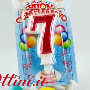 Candelina Numero 7 Rossa