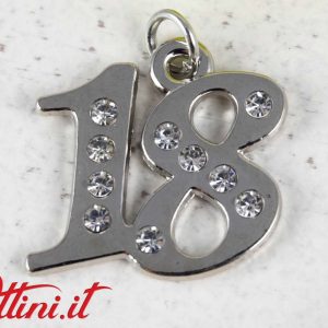Ciondolo Metallo 18 anni con Strass
