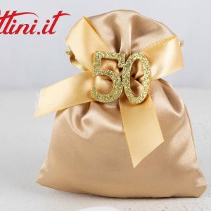 Sacchettino Oro con 50 Glitterato 10×11