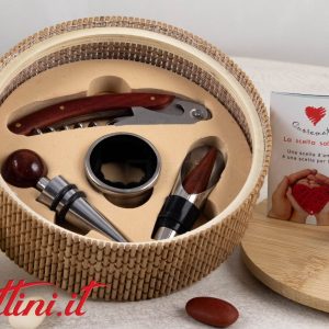Accessori Vino in Scatola di Bambù – D9011 Cuorematto