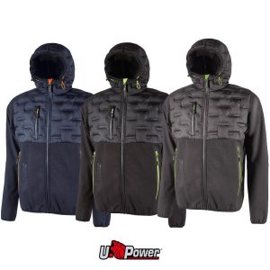 Giacca da lavoro invernale U-Power Spock impermeabile antivento con cappuccio