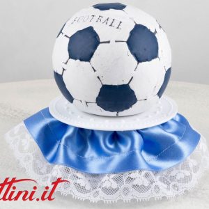 Pallone Calcio Bianco/Blu Centro Torta Salvadanaio