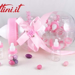 Maxi Biberon Salvadanaio Rosa con 30 mini Biberon